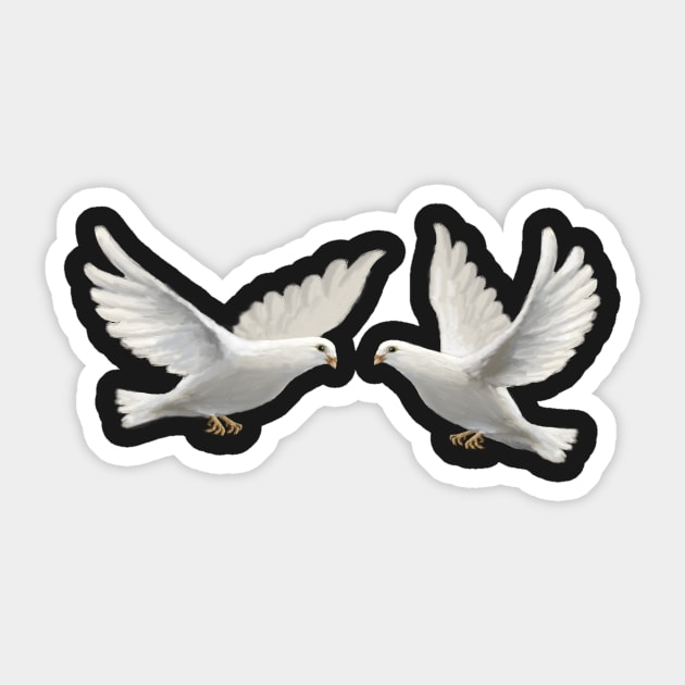 Doves Sticker by PeggyNovak